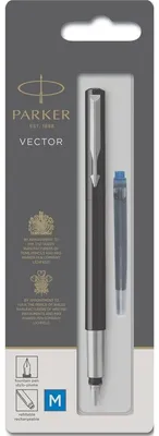 Image de PARKER Stylo Plume VECTOR Noir M Bleu Blister