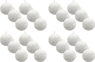 Produktbild von Weihnachtskugeln mit Schnee Ø7cm - 24 Stück - Christbaumschmuck
