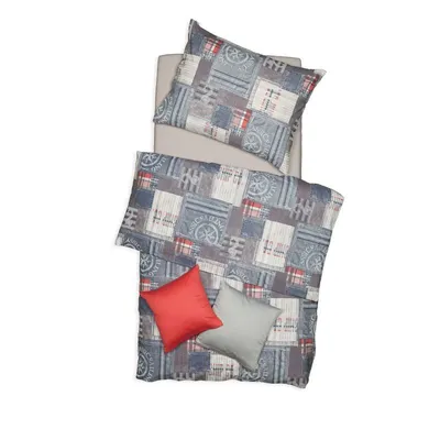 Obrázek produktu pro SCANquilt povlečení KLASIK DESIGN denim modrošedá 100% bavlna 140 x 200/70 x 90 cm