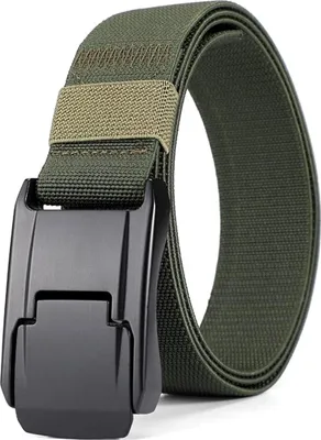 Zdjęcie produktu dla Uniwersalny pas wojskowy z automatyczną klamrą, czarny, nylon, 125 cm