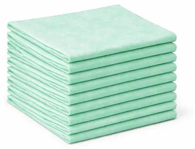 Produktbild von 20 Stück Allzwecktücher 38x38 cm Vliestücher in Grün 1/4 Faltung Putztücher Reinigungstücher 110 g/m² Spültücher Haushaltstücher Putzlappen saugstark & reißfest Küchentuch