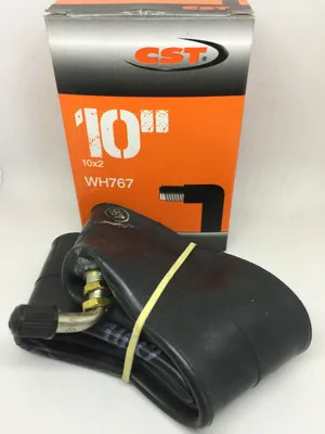 Produktbild von CST 10 Zoll Schlauch AV 90° Ventil abgewinkelt | 10x2 | Ersatz Kinderwagen Fahrrad Buggy Roller Autoventil