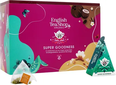 Produktbild von ETS - Tee Kollektion "Super Goodness", Teegeschenk Set, BIO,12 Pyramiden Beutel