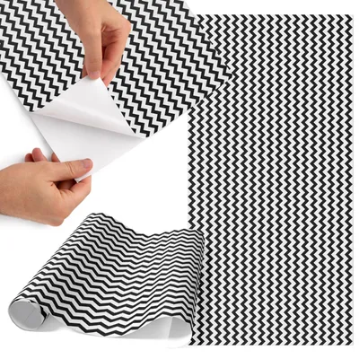 Zdjęcie produktu dla Folia do mebli 50 x 100 cm – folia samoprzylepna do mebli – folia samoprzylepna – folia do mebli – folia do mebli kuchennych – folia samoprzylepna do kuchni – folia do szafek – wodoodporna – zmywalna – samoprzylepna – bez pęcherzyków powietrza – usuwalna bez pozostawiania śladów – wzór zygzakowaty