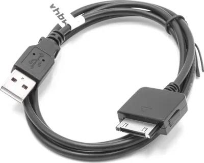 Produktbild von vhbw USB Datenkabel Ladekabel kompatibel mit Microsoft Zune 80GB, HD, 8GB MP3 Player Schwarz, 100 cm