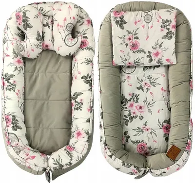 Produktbild von 7 tlg SET für Neugeborene Babynestchen Babybett 10in1 Babynest Kinderbett Kokon zum schlafen 110x60cm Babynest + Matratze + Decke + 2xKissen + Einlage