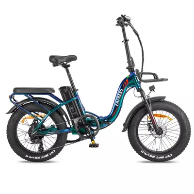 Image de 20*4,0 pouces en alliage d'aluminium Vélos électriques pliables avec batterie Samsung 48V 30Ah jusqu'à 180 km Moteur 250W Vélo électrique de ville Vélo électrique étanche Vert