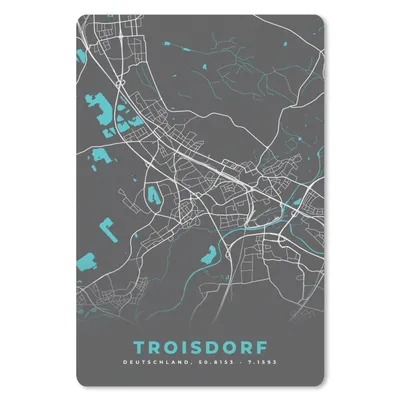 Produktbild von MuchoWow® Mauspad Mousepad Deutschland - Blau - Troisdorf - Stadtplan - Karte 40x60 cm - Mousepads - Maus Mat - Pad - Mausunterlage - Schreibtisch Accesoire