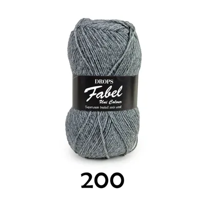 Produktbild von Drops Fabel Uni Colour 200 Grey Strickgarn