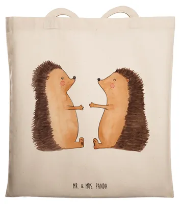 Produktbild von Mr. & Mrs. Panda dokumententasche Hochzeit Igel - Transparent - Geschenk, Verliebt, Jutebeutel, Liebe, Hochzeitskarte, Stoffbeutel, Tote Bag, Pärchen, Schultasche, Tasche