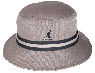 Kangol Bucket Hat Flapper Stripe Lahinch in grau
