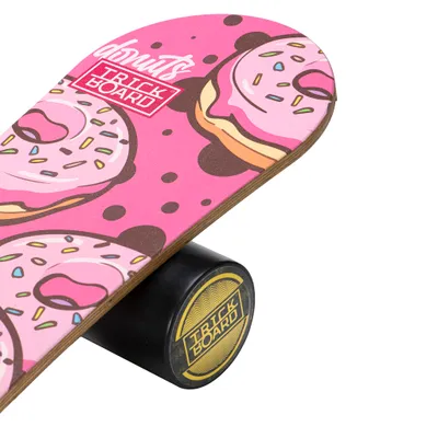 Produktbild von Balance Board aus Holz Trickboard mit Rolle, rutschfest, Donuts