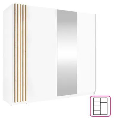 Produktbild von Kondela Kleiderschrank mit Schiebetüren Bajadero Typ 2 2D-200 - weiß / Artisan Eiche