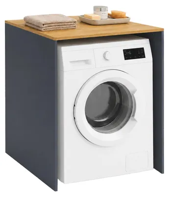 Immagine prodotto di Mobiletto per lavatrice Relaxdays, ripiano sopra lavatrice e asciugatrice, dimensioni: 88 x 68 x 60 cm, mobile trasformabile, colore: antracite/naturale