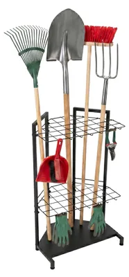 Produktbild von Relaxdays Gartengeräteständer, für 34 Werkzeuge, Ecken & Nischen, Garage & Schuppen, Werkzeugständer, Stahl, schwarz
