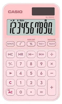 Zdjęcie produktu dla CASIO CL-310YC-LP Kalkulator kieszonkowy CASIO SL-310YC-LP, różowy