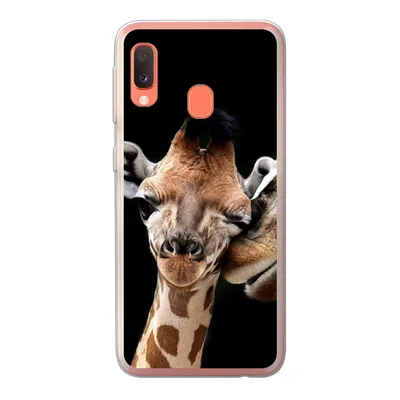Produktbild von MuchoWow® Handyhülle Schutzhülle Hülle für Samsung Galaxy A20e Giraffe - Tiere - Schwarz - Porträt - Tiere Silikon Softcase Handy Hülle - Abdeckung