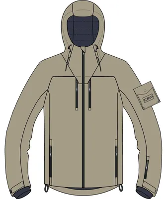 Produktbild von CMP Unisex Skijacke Jacket Fix Hood Beige 54