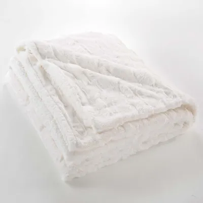 Image de Plaids - Douceur d'Intérieur - FOXY - Polyester - 180 x 220 cm - Blanc
