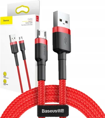 Immagine prodotto di Baseus 6953156280328 cavo per cellulare nero, rosso 1 m USB A Micro-USB B