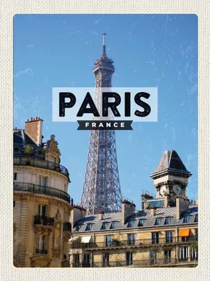 Produktbild von vianmo Holzschild 40x30 cm Paris Frankreich Eiffelturm Stadt Bildmotiv Reisemotiv Europa