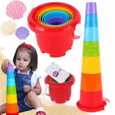 Produktbild von Technok Stapelpiramide Lernspielzeug für Kleinkinder mit Eimer