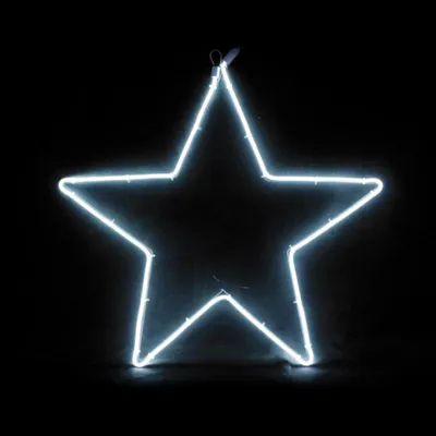 Immagine prodotto di ACA Stella di Natale illuminata per esterni, 200 LED, doppio tubo al neon da 2 m, bianco freddo, IP44, 58 x 54 cm, cavo di alimentazione da 1,5 m X082002415