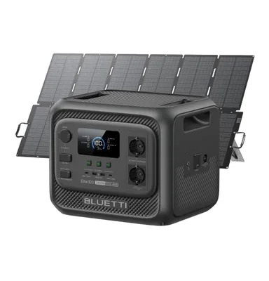 Immagine prodotto di Generatore di corrente BLUETTI Elite 300 con pannello solare da 500 W, stazione di ricarica LiFePO4 da 3014 Wh con uscite CA da 2400 W, backup da 3 kWh per la casa, le emergenze e il camper