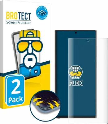 Produktbild von 2x BROTECT Fullscreen Schutzfolie für Samsung Galaxy S23 Ultra Enterprise Edition Displayschutz Folie Fullcover Klar Transparent