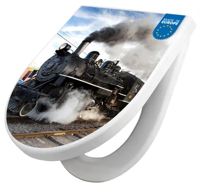 Produktbild von WC Sitz mit Absenkautomatik D Form Motiv Dampflok [TDW3 10131]