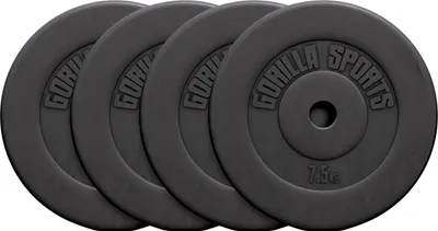 Produktbild von GORILLA SPORTS® Hantelscheiben - 30kg Set, 4x7,5 kg Gewichte, 30mm Bohrung, aus Kunststoff - Gewichtsscheiben, Hantelscheiben-Set, Hanteln