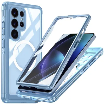 Immagine prodotto di Per Samsung Galaxy S25 Ultra MagSafe 360 Custodia ibrida completa paraurti blu chiaro