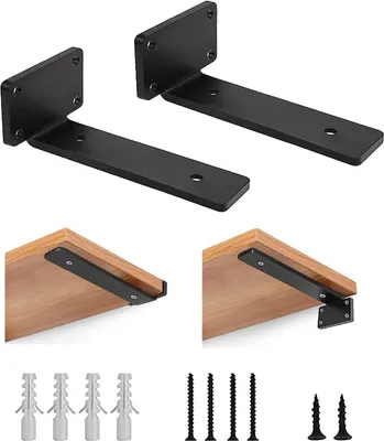 Produktbild von Regalhalterung, 2 Stk Schwebende Regalträger, Unsichtbare Tablarträger Regalwinkel, Schwimmender Regalbodenträger, Schwerlastträger Regalkonsole Wandregal Regalhalterung (15CM)