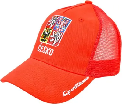 Zdjęcie produktu dla Czapka z daszkiem SPORTTEAM – hokej – czerwona – kibic Czech – unisex