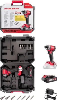 Image de WORCRAFT Visseuse à choc sans fil HEX 1/4" 260Nm CIS-S20LiBM-260, 1x2.0Ah, chargeur
