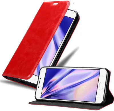 Produktbild von Cadorabo Hülle für Asus ZenFone 4 MAX (5.2 Zoll) Schutz Hülle in Rot Handyhülle Etui Case Cover Magnetverschluss