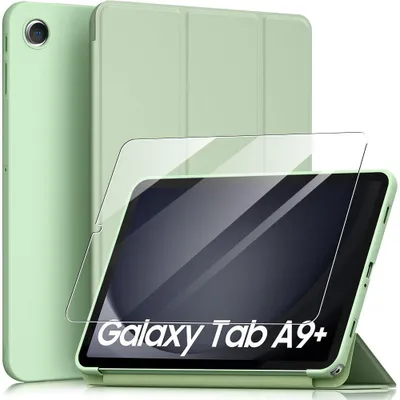 Image de Coque + Verre Trempé pour Samsung Galaxy Tab A9+ / A9 Plus (11 Pouces) Antichoc avec Fonction Support - Vert