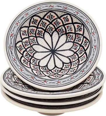 Immagine prodotto di Set di 4 piatti fondi Tebsi Bakir grigio - P 23 cm