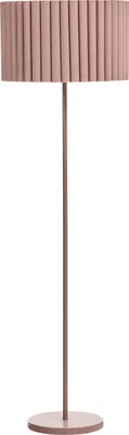 Produktbild von BELIANI Stehlampe Braun Metall 155 cm 1-Flammig Stoffschirm Trommelform Rillen-Optik Langes Kabel mit Schalter Modern Schlaf- u. Wohnzimmer