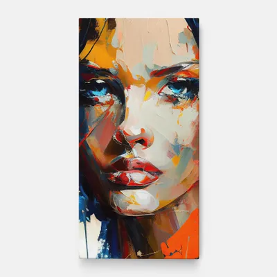 Produktbild von ARTHUB® Leinwandbild 40x80 cm, Beautiful Brunette Woman | Wohnzimmerdekoration, Hängende Bilder, Wanddekoration, Heimdekoration, Frauen, Porträts