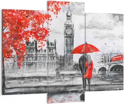 Produktbild von Bild auf Leinwand - Leinwandbild - London Architektur big ben - 130x100cm - Wand Bild - Wanddeko - Leinwanddruck - Bilder - Kunstdruck - Wanddekoration - Leinwand bilder - Wandkunst - CB130x100-3153