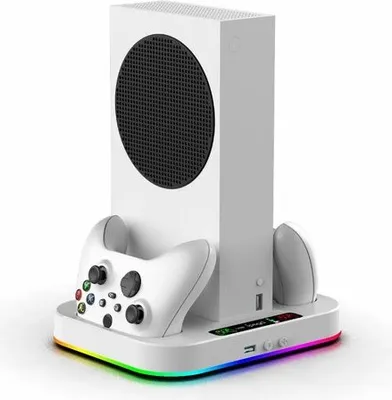 Produktbild von iPega Multifunctional Charging and Cooling RGB Stand for Xbox Series S + 2pcs Batteries
