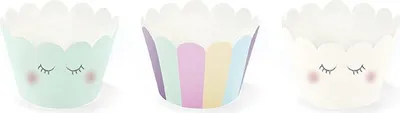 Image de Caissettes à muffins licorne, 5 x 7,5 x 5 cm (1 carton / 50 paquets) (1 paquet / 6 pièces)