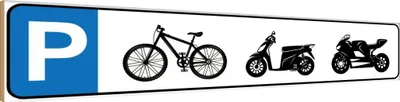 Produktbild von vianmo Holzschild 10x46 cm Parkplatz Fahrrad Mofa Motorrad Parkplatzschild