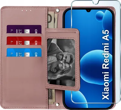 Produktbild von Klapphülle für Xiaomi Redmi A5 mit Magnetverschluss + 9H-Glas