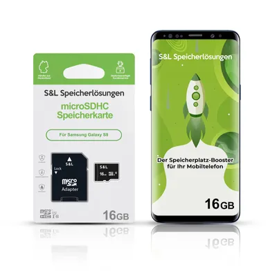Produktbild von microSD Speicherkarte S&L für Samsung Galaxy S9 - Speicherkapazität: 16 GB