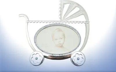 Produktbild von Lesser & Pavey Fotorahmen Bilderrahmen Kinderwagen - versilbert