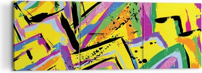 Produktbild von Bild auf Leinwand - Leinwandbild - Abstraktion modern - 120x40cm - Wand Bild - Wanddeko - Leinwanddruck - Bilder - Kunstdruck - Wanddekoration - Leinwand bilder - Wandkunst - CA120x40-4111