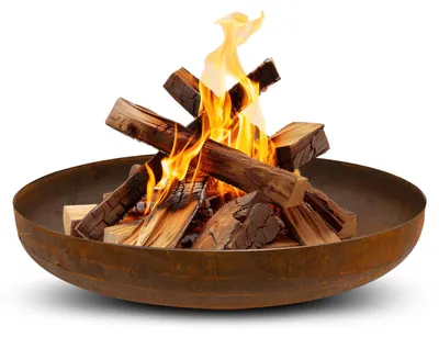 Produktbild von Feuerstelle, rund - Durchmesser 120 cm - Aus Cortenstahl - Für Holzfeuer