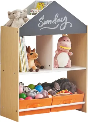 Zdjęcie produktu dla Półka dziecięca House marki Ginger Home - półka na zabawki i książki z tablicą do pisania kredą